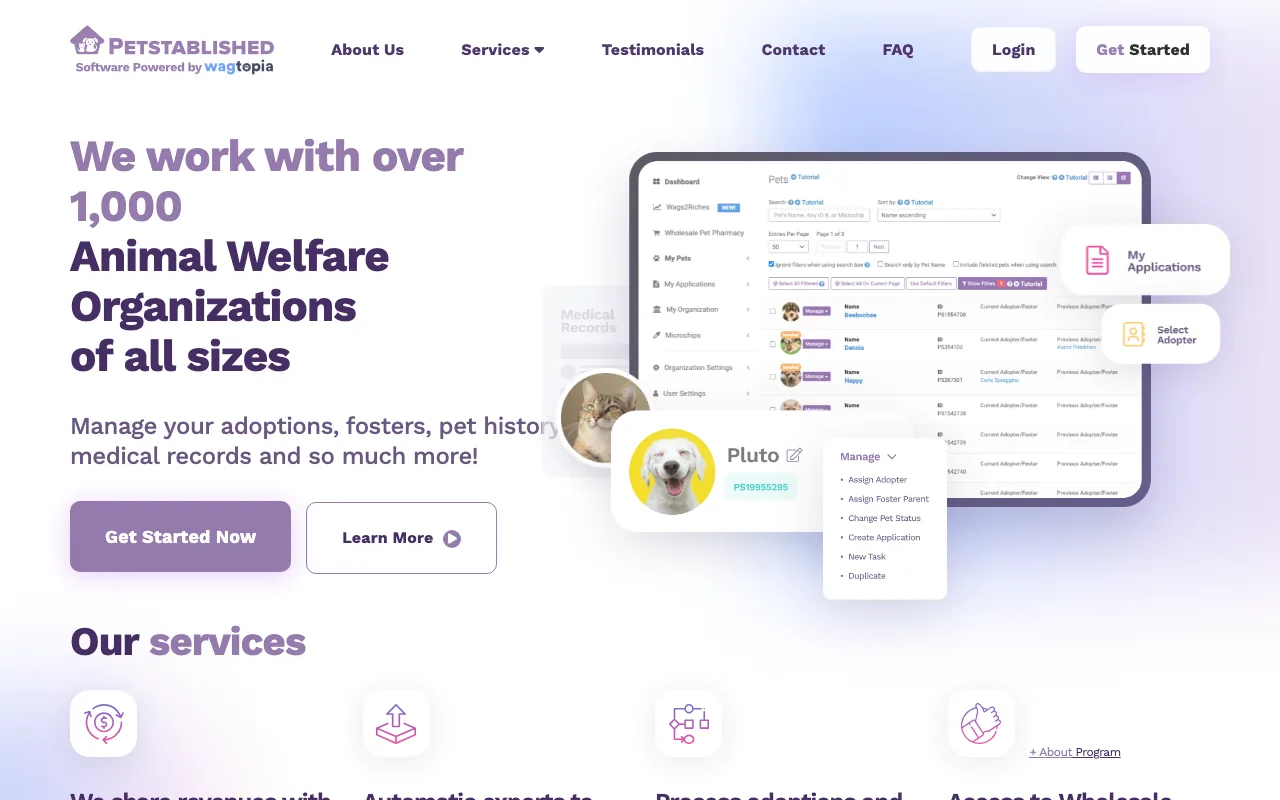 Petstablished — All-in-one management software for rescues and shelters.